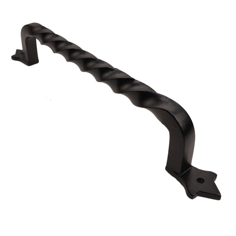 Iron Valley - 14" Twist Bar Door Handle Pull - Solid Cast Iron
